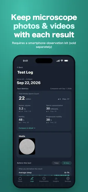 Seedly - Male Fertility Log screenshot 2