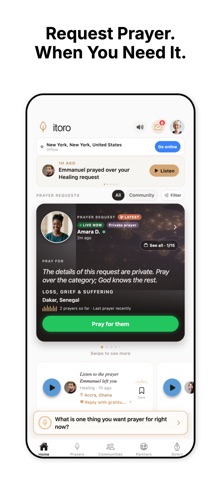 iToro: Prayer & Community Screenshot 1 of 8