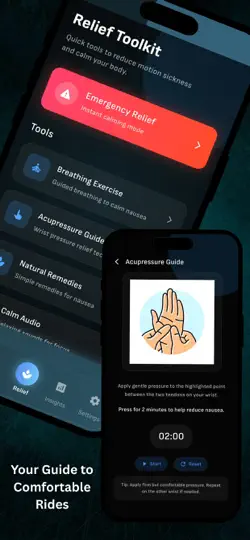 Capture d'écran de RideCalm: Car Sickness Control sur iPhone 5