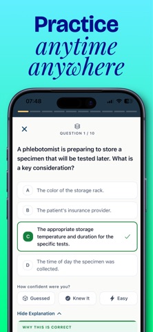 Phlebotomy NHA CPT Test 2026 iPhone screenshot