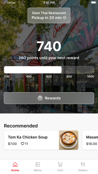 Siam Thai Restaurant app screenshot