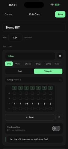 RiffCards screenshot