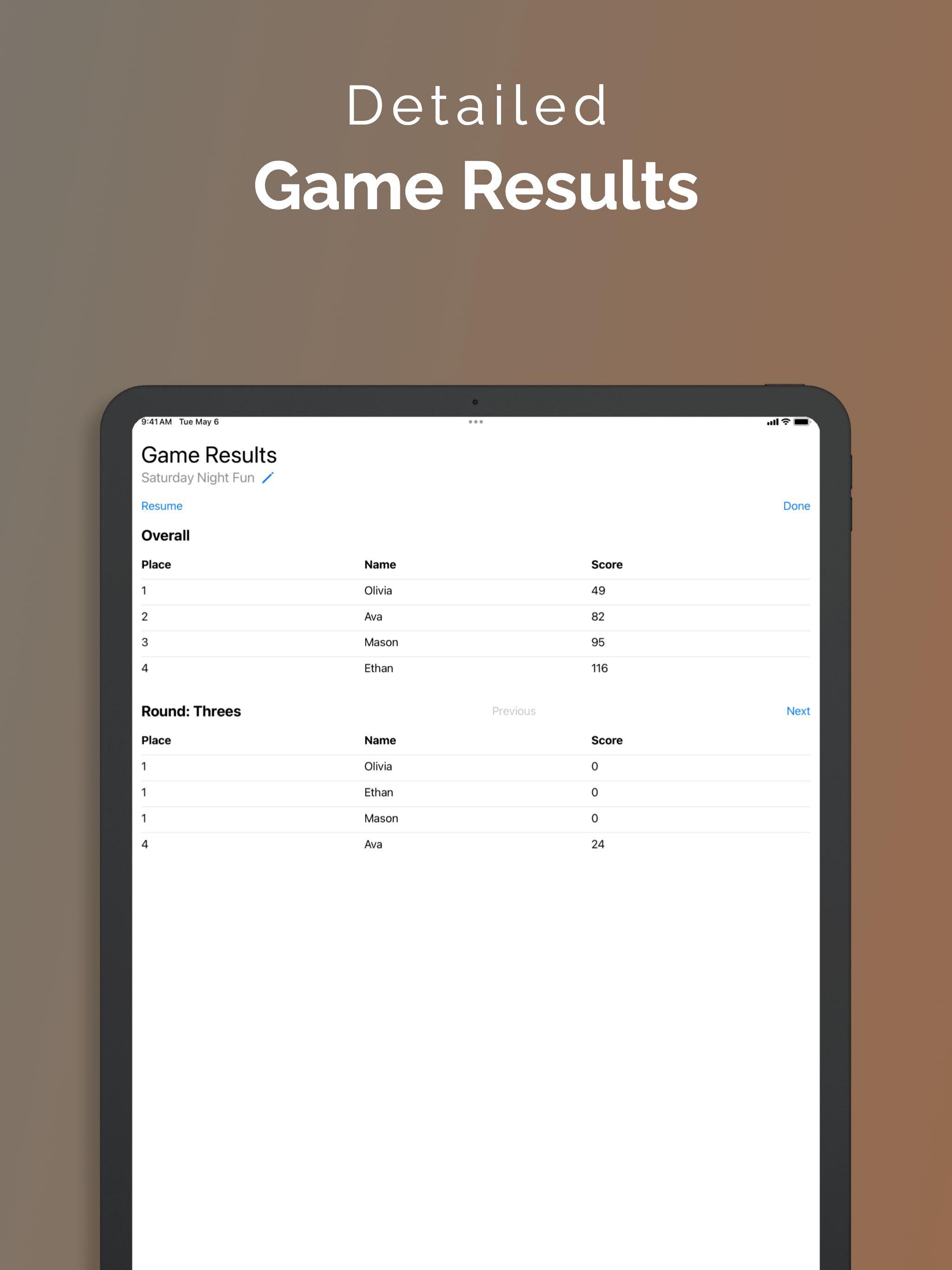 Crowns Score Keeper