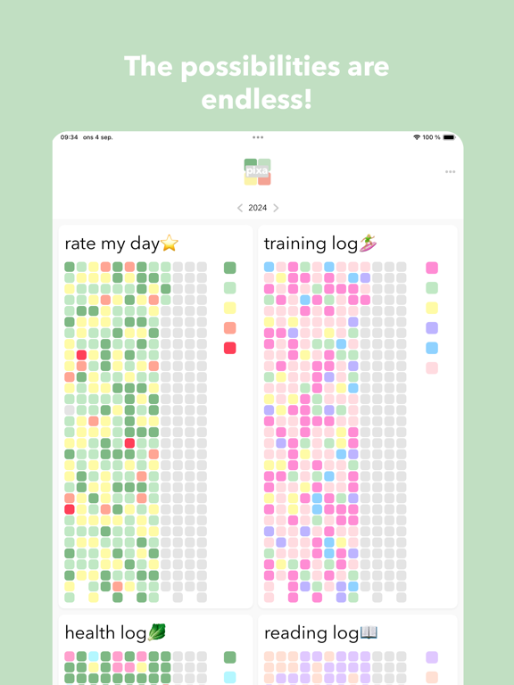 Pixa - My Year in Pixels iPad screenshot 7 - Productivity app