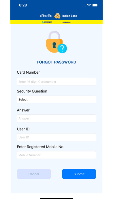 Indian Bank Credit Card Screenshot