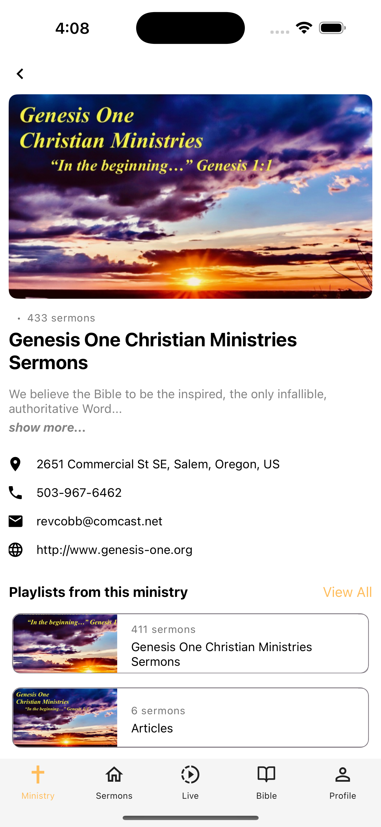 Genesis One Ministries