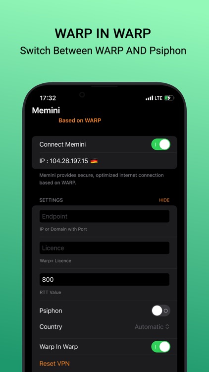 Memini VPN: Warp