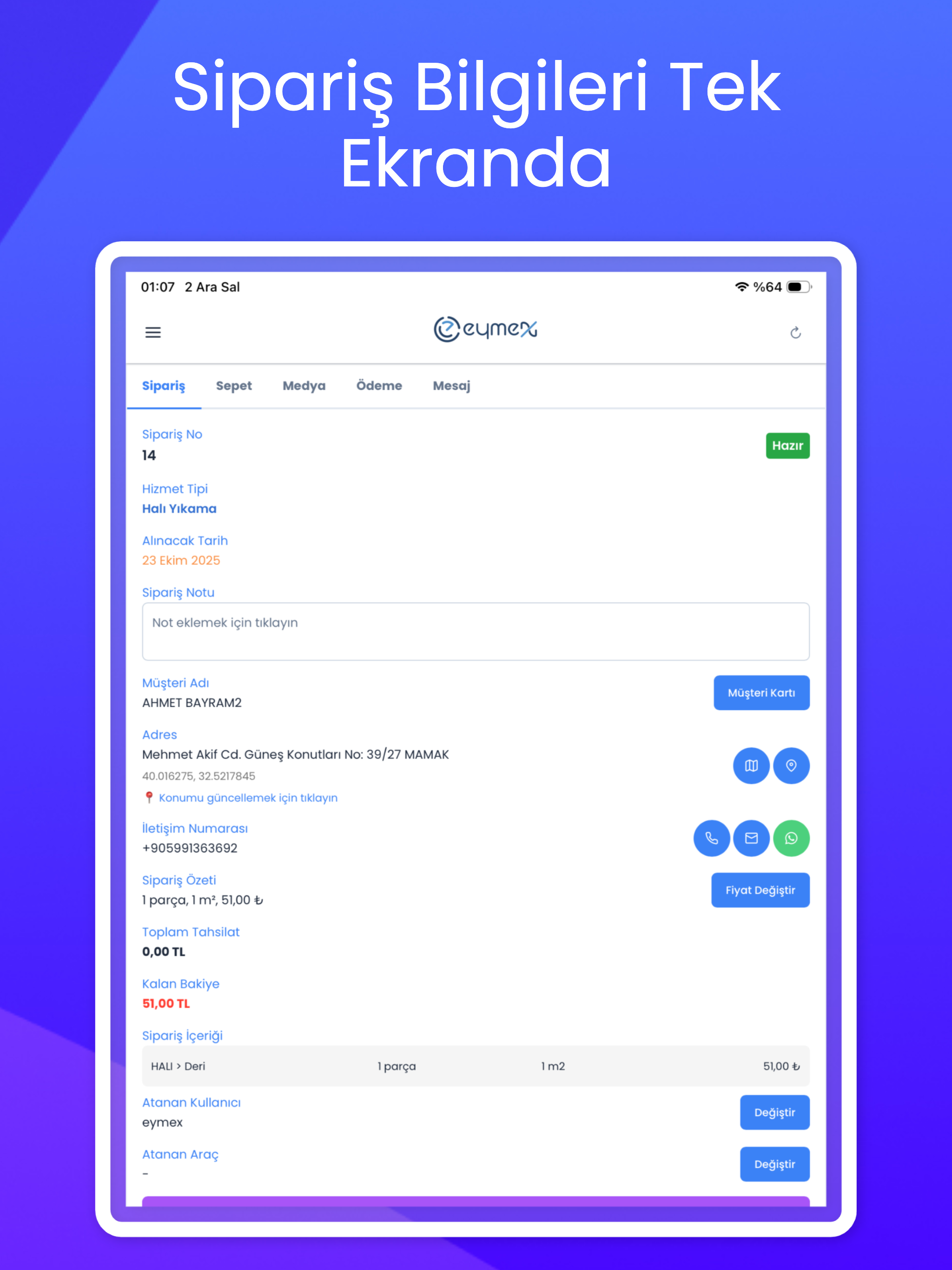 Eymex - Halı Yıkama Programı screenshot 15
