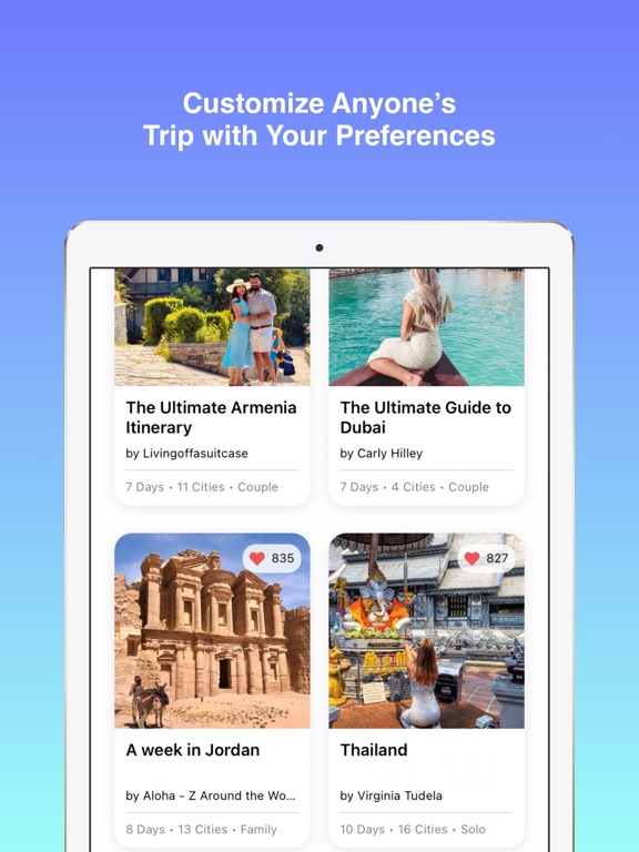 Travogram iPad screenshot 4 - Travel app