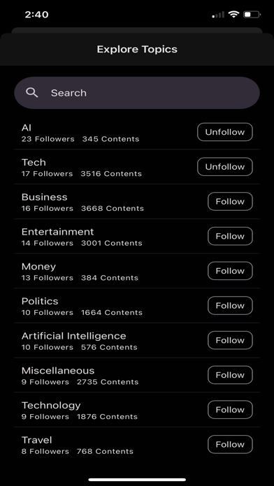 Contentroll iPhone screenshot 7 - News app