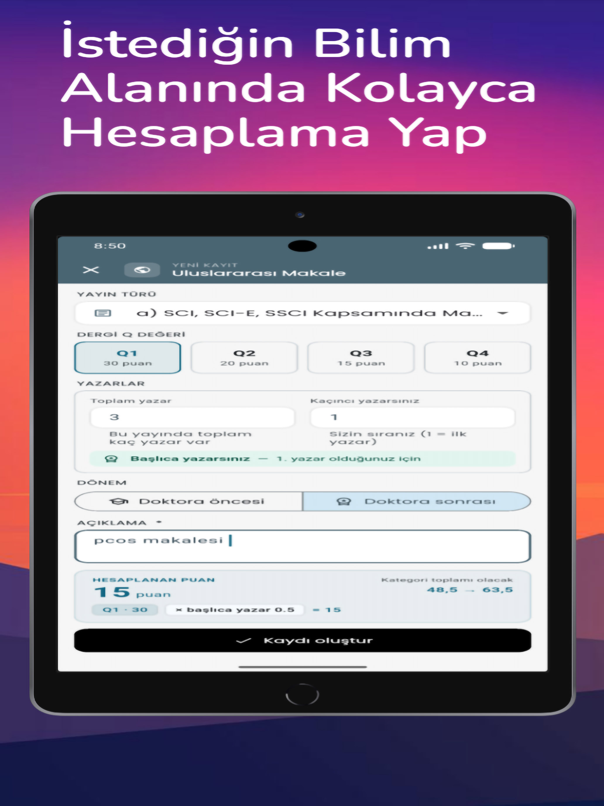 Doçentlik Puan Hesaplama