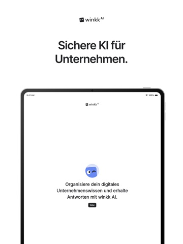 winkk AI iPad screenshot