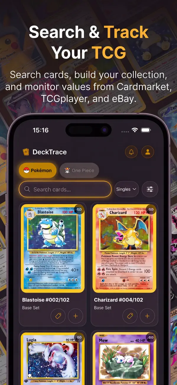 Screenshot #1 pour DeckTrace - TCG Price Tracker