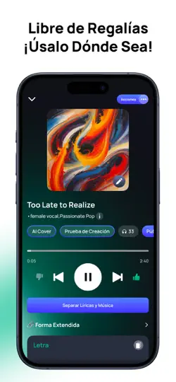 Captura de pantalla de Donna IA Generador De Música en iPhone 5