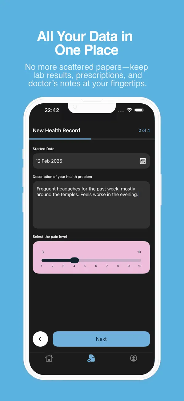 Screenshot #2 pour Health Records - Diary