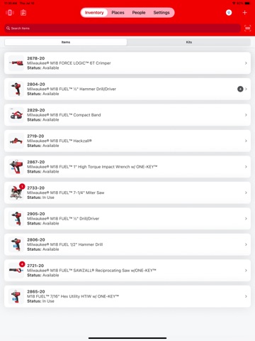 Milwaukee® ONE-KEY™ iPad screenshot