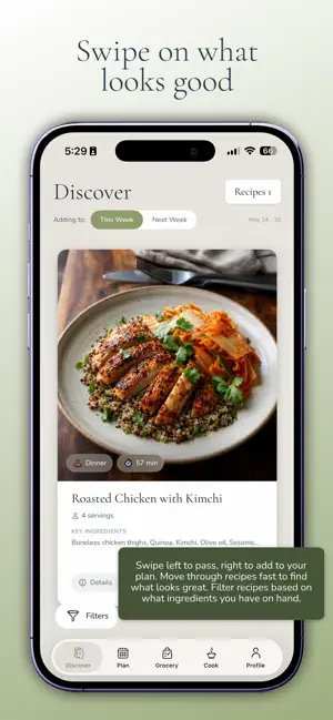 Mise: Meal Plan & Grocery List screenshot 1