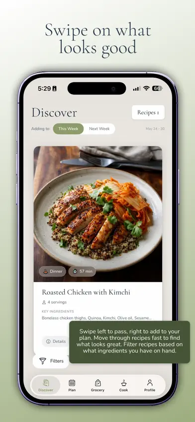 Mise: Meal Plan & Grocery List screenshot 1