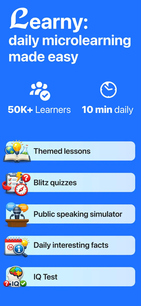 Screenshot #1 pour Learny: Explore Daily Facts