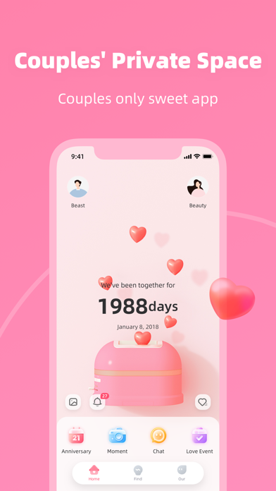 Sweet Us- Relationship Tracker Screenshot 1 - AppWisp.com Sweet Us- Relationship Tracker Screenshot 1 - AppWisp.com