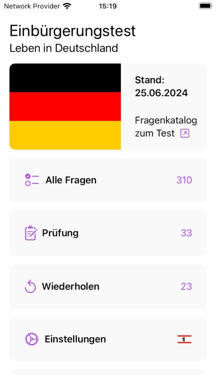 Einbürgerungstest Übungs-App