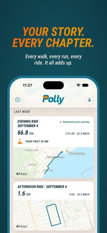 Polly | Walk Run Ride Tracker screenshot