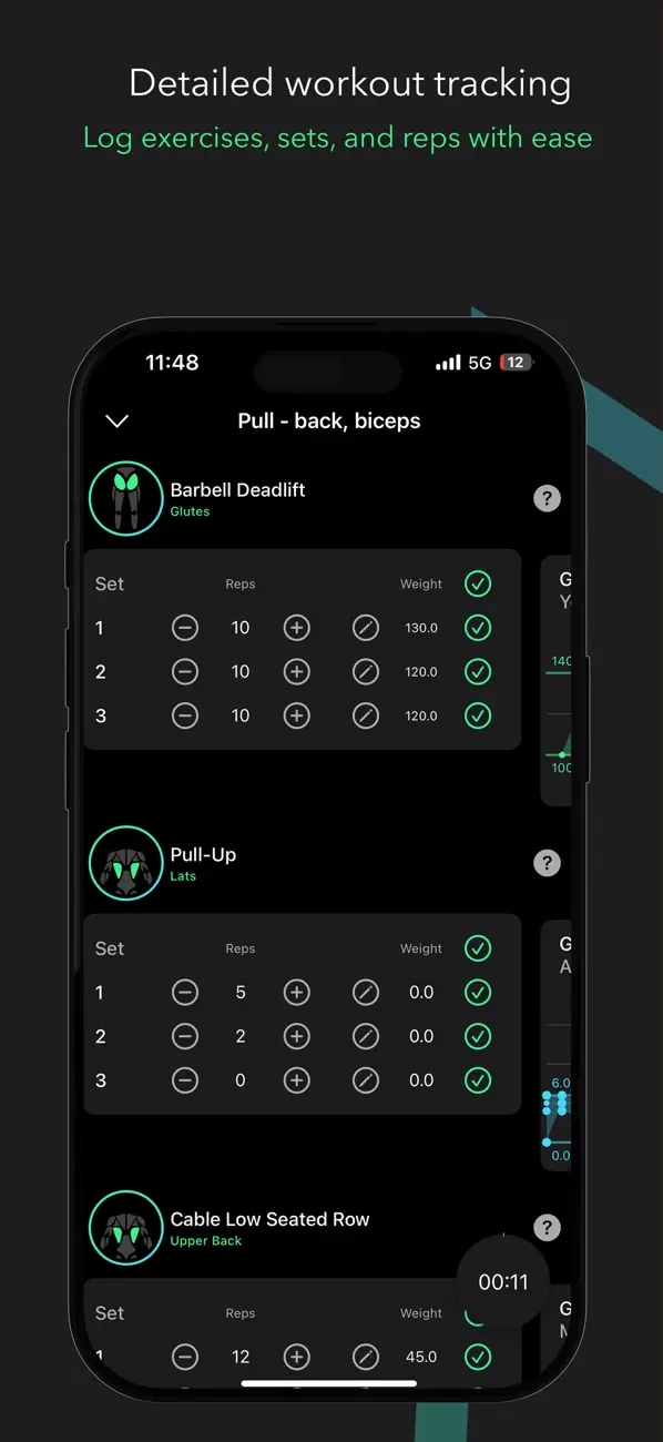 Screenshot #3 pour BodySense - Workout Tracker