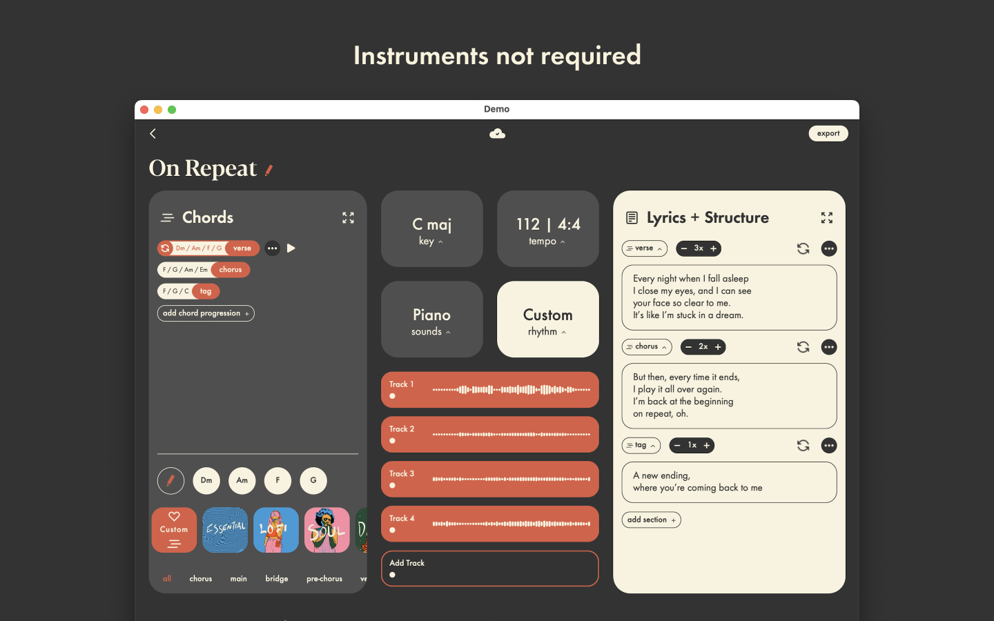 Demo: Songwriting Studio