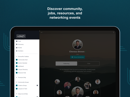 Legati Legal Network iPad screenshot 1 - Social Networking app