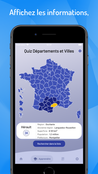 Départements et régions France Screenshot