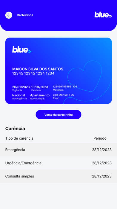 Blue - Plano de Saúde Screenshot