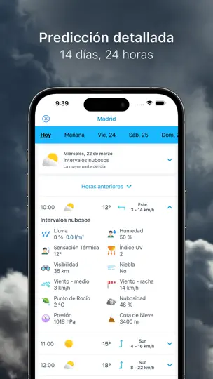 Captura de pantalla de El Tiempo 14 Días Meteored Pro en iPhone 3