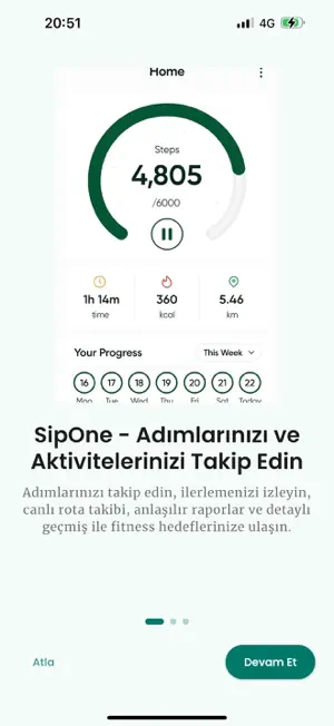 Sipone: Step Water Calorie screenshot 1