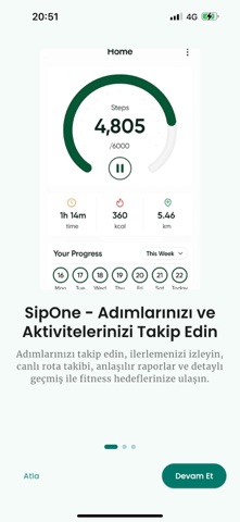 Sipone: Step Water Calorie iPhone screenshot