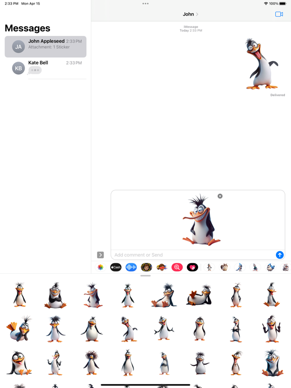 Screenshot #5 pour Goofy Penguin Stickers