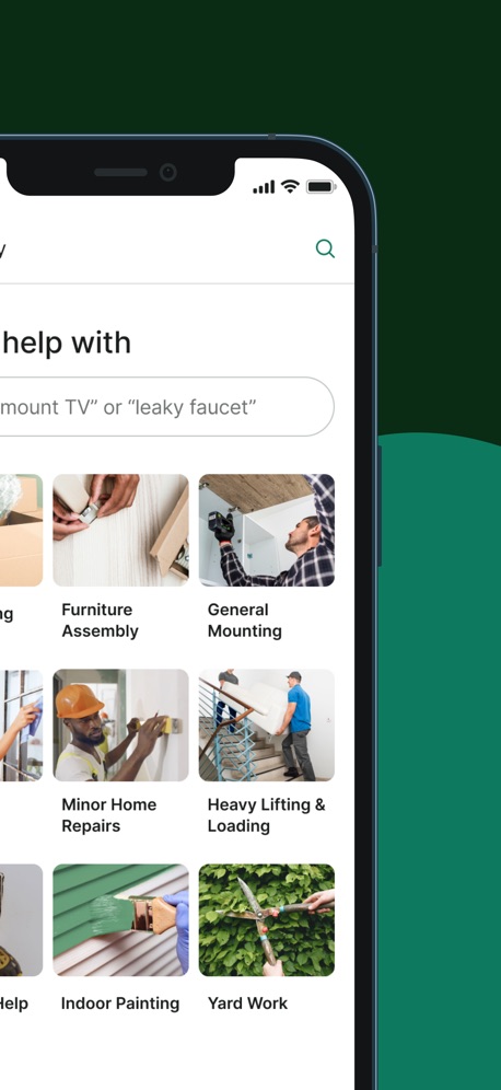 Taskrabbit - Handyman & more App Store screenshot 2, no headline. Teal.