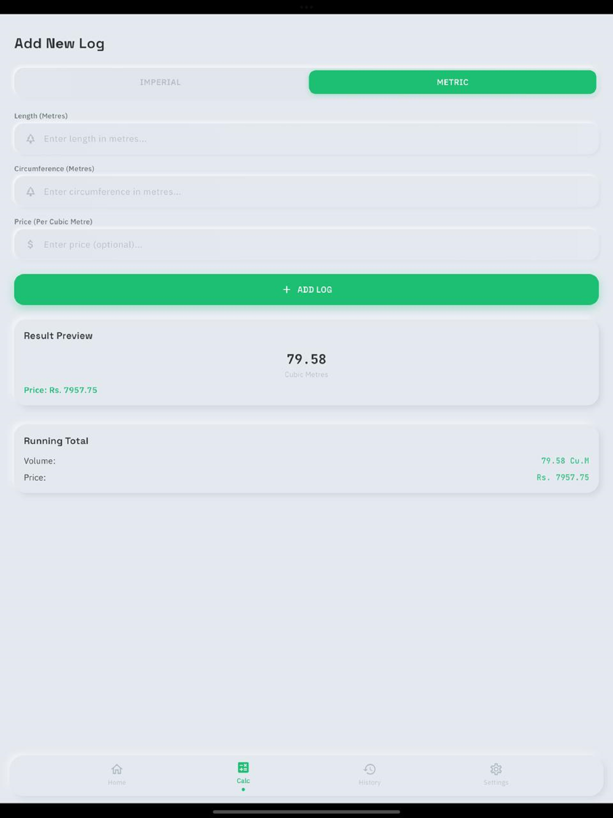 Wood Volume Calculator