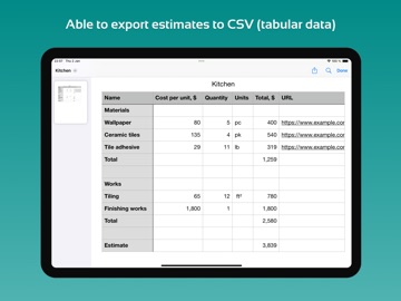 Repair Budget Planner iPad screenshot