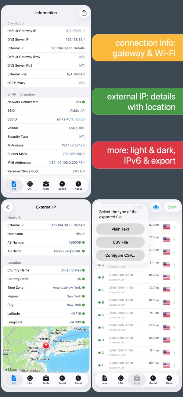 Network Analyzer Pro iPhone App Screenshot 8 – Dienstprogramme