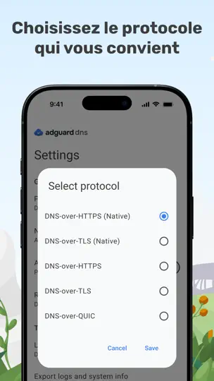 Capture d'écran de AdGuard DNS sur iPhone 5