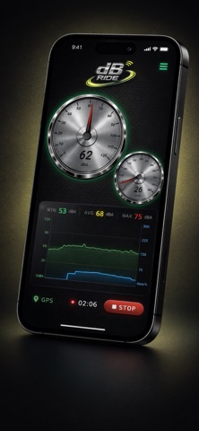 dB Ride – Noise Meter with GPS iPhone screenshot