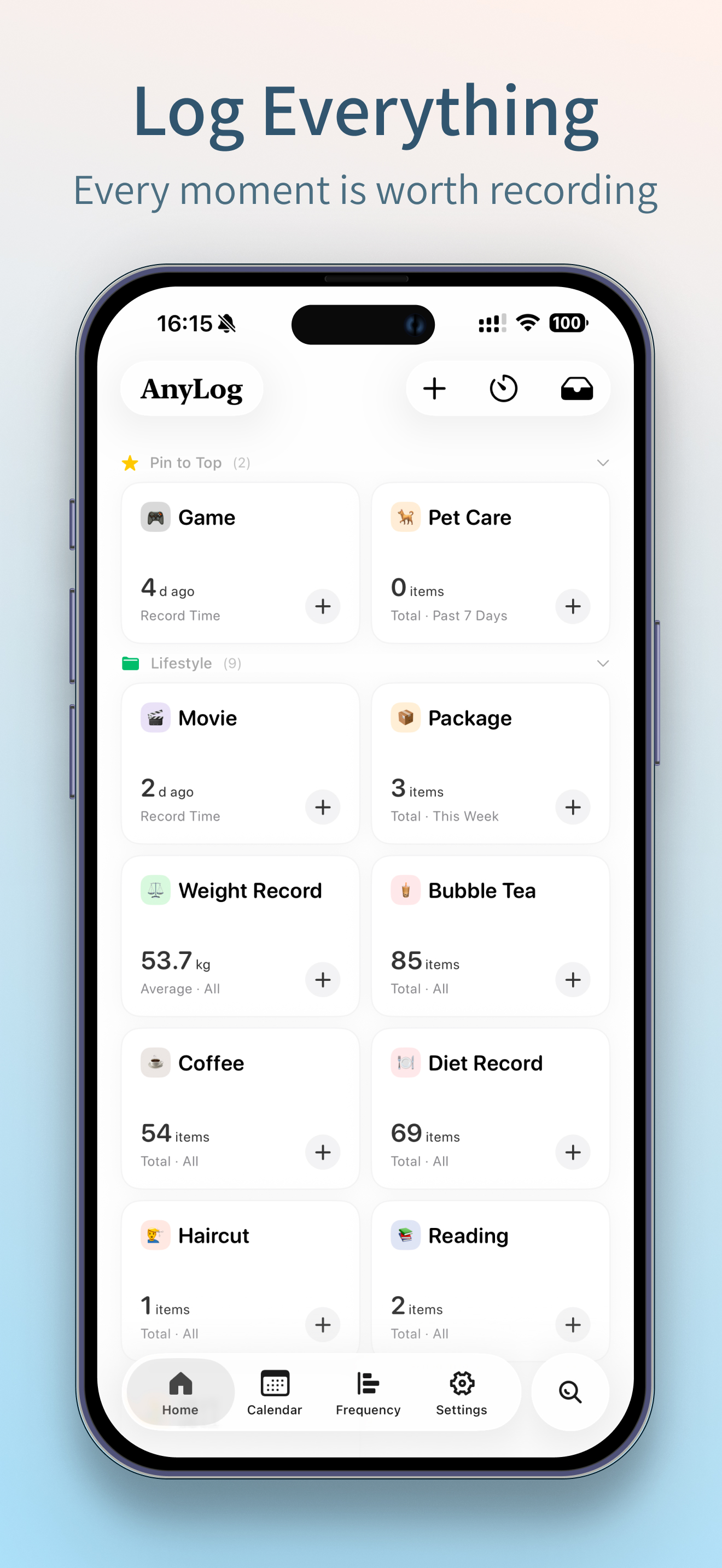 AnyLog - Life Tracker