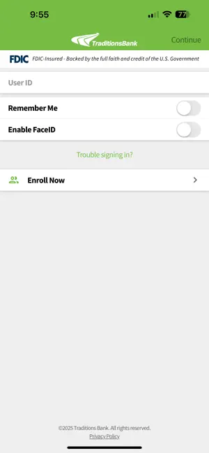Traditions Bank Mobile Banking screenshot 3