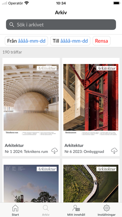 Tidskriften Arkitektur Screenshot