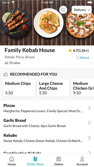 Family Kebab House Amesbury. Screenshot