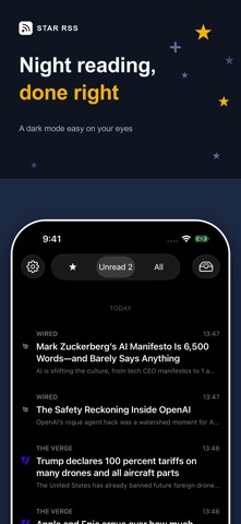 STAR RSS Reader: News & Blogs iPhone screenshot
