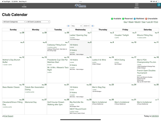 Belmont Country Club iPad screenshot
