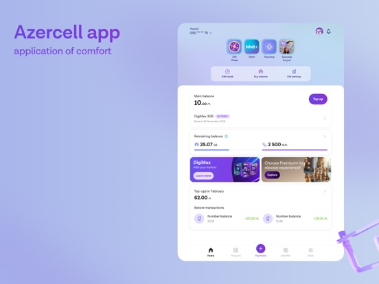 Azercell iPad screenshot 1 - Business app