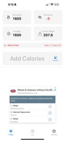OneCal Calorie Tracker Screenshot 1 of 3