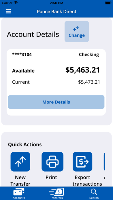 Ponce Bank Direct Screenshot